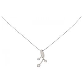 Autre Marque Diamant-Halskette PT900 PT850 Silber