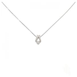 Autre Marque Platin-Diamant-Halskette Silber