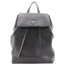 Prada 1BZ007 Calf 2way Backpack Black