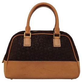 Céline Bolsa Celine C Macadam em lona Marrom