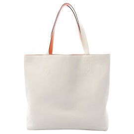 Hermès Sac cabas Hermes Double Sens 45 Marron Orange Gris
