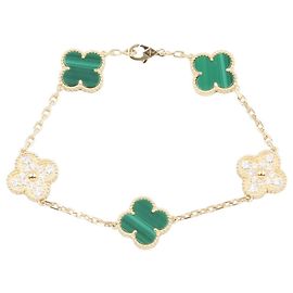 Bracciale Vintage Alhambra 5-Motif Van Cleef & Arpels D'oro Altro Verde