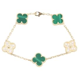 Van Cleef & Arpels Vintage Alhambra 5-Motif Bracelet Golden Other Green