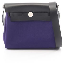 Borsa a tracolla Hermès Herbag Zip Mini Nero Porpora