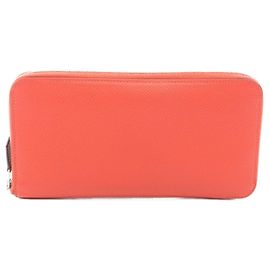 Cartera larga de cuero Epsom rojo Hermès Roja