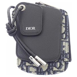 Pochette Christian Dior Beige Blu navy