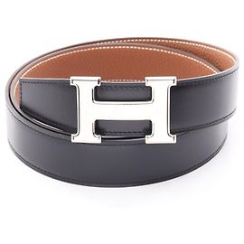 Hermès Hermes Constance H-belt Reversible Leather Belt for Men Brown Black