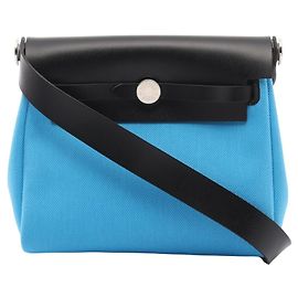 Borsa a tracolla Hermès Herbag Zip Mini Nero Blu