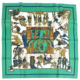 Sciarpa in seta Hermès - LE TEMPS des MARIONNETTES Multicolore Verde