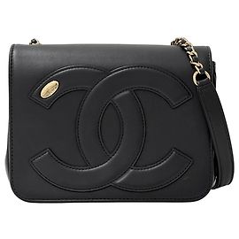 Bolsa de couro Chanel preta Preto