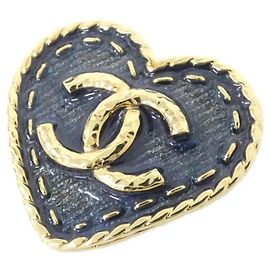 Spilla Chanel ABC729 Blu e Oro Blu D'oro