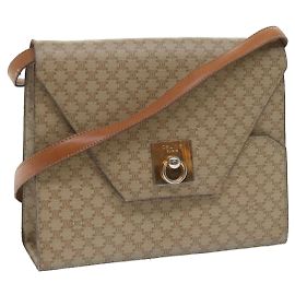 Céline Celine Vintage Macadam Canvas Medium Beige