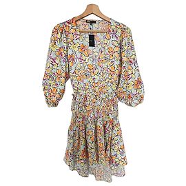 Maje Kleid mit floralem Print Pink Mehrfarben Orange Gelb