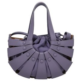 Bolsa Shell de couro Bottega Veneta Small Roxo