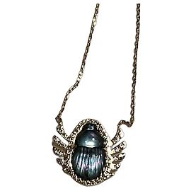 Autre Marque Lito Colar Escaravelho Angelica com Diamantes Branco Azul Dourado