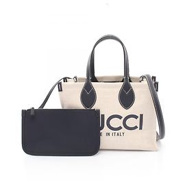 Gucci Mini 2-Way Tote Bag Weiß Marineblau