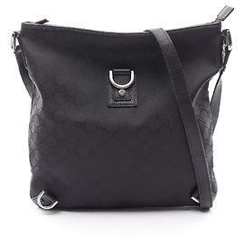 Gucci GG Pattern Abbey Shoulder Bag Black