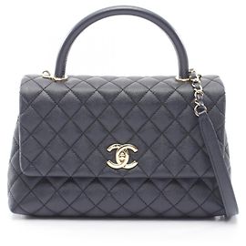 Borsa Chanel Coco Handle 29 Top Flap Blu navy