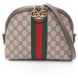 Bolsa de Ombro Gucci Ophidia GG Supreme Multicor Bege