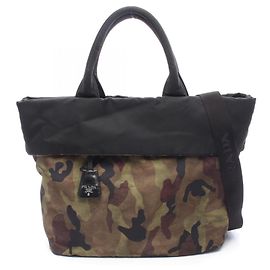 Sac cabas réversible Prada Camouflage Noir Multicolore Kaki
