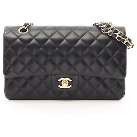 Chanel Matelassé Double Flap Shoulder Bag Black