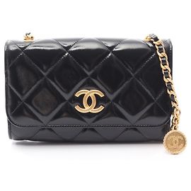 Chanel Matelassé Black Leather Handbag Black