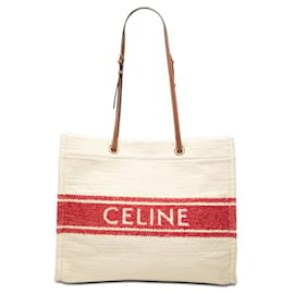 Céline Sac Cabas Horizontal Celine Rouge Écru