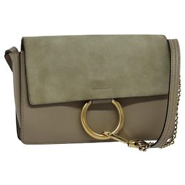 Chloé Chloe Faye en cuir et daim Small Marron