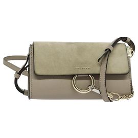 Chloé Chloe Faye en cuir et daim Small Beige