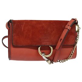 Chloé Chloe Faye en cuir et daim Small Rouge