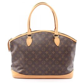 Louis Vuitton Lockit Horizontal Monogram Tote Bag Braun