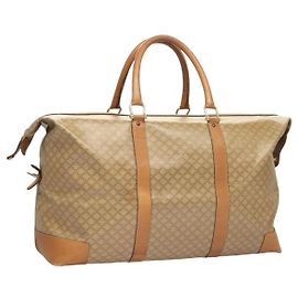Céline Celine Vintage Duffle Bag Canvas and Leather Brown