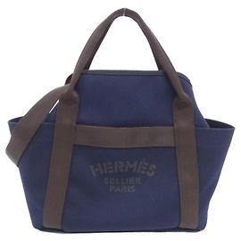 Hermès Hermes Sac de Pansage Groom Handtasche Rot Blau Marineblau