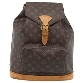 Louis Vuitton Vintage Montsouris Backpack Monogram Canvas GM Brown