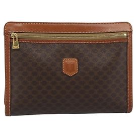 Céline Pochette Celine Macadam en toile Marron
