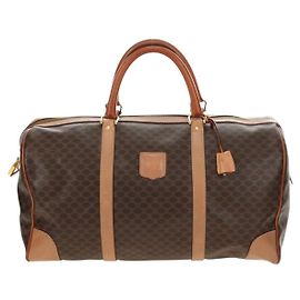 Céline Sac Duffle Vintage Celine Macadam Toile Enduite Large Marron
