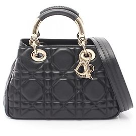 Christian Dior Lady 95.22 Small 2-Way Handbag Black