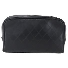 Necessaire Chanel Vintage em couro Preto