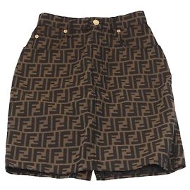 FENDI Zucca Canvas Rock Schwarz Braun Authentisch 178913A Braun Schwarz