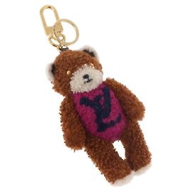 LOUIS VUITTON Monogram Teddy Porte Cles LV Teddy Bear Charm M69854 Auth 184130M Marrone