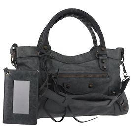 BALENCIAGA Bolsa The First em couro 2way Verde 103208 Auth 183631V Verde