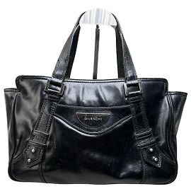 Sac cabas en cuir vintage Givenchy noir argent Noir