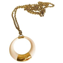 Collier Dolce & Gabbana “Clue” plaqué or Blanc Doré