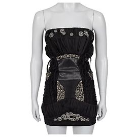 Balmain Black Silk Crystal Embellished Mini Dress іяю36/S Pre-owned Other