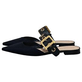Mule in pelle nera Christian Dior taglia 39.5 usato Altro