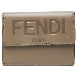 Fendi Tri-fold Wallet in Grayish Leather Grey
