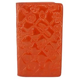 Cartera larga de charol acolchado Lucky Symbols de Chanel Naranja