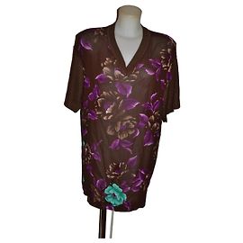 Robe courte fleurie Max Mara Marron Multicolore Violet