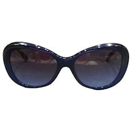 Gafas de sol Chanel Azules con Camellias Doradas Azul
