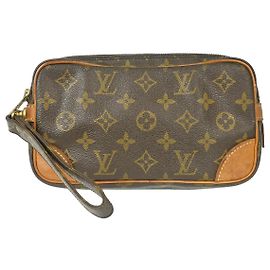 Pochette Louis Vuitton Marly Dragonne Monogram Canvas PM Marron